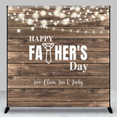 Lofaris Brown Wood Ball Lights Custom Fathers Day Backdrop